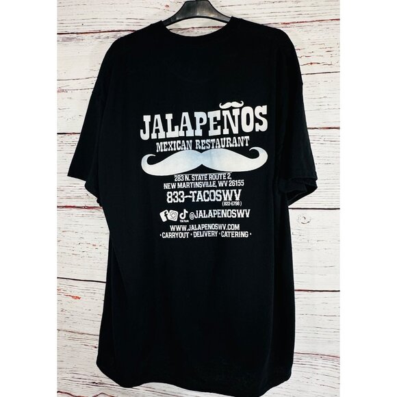 Jalapeños Mexican Restaurant WV Black Graphic T-Shirt "Im Nacho Typical Guy" - Picture 5 of 7